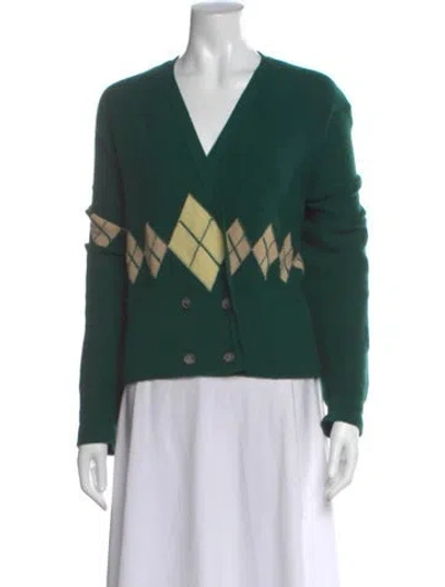 Pre-owned Sonia Rykiel Cashmere Patterned Sweater In Green