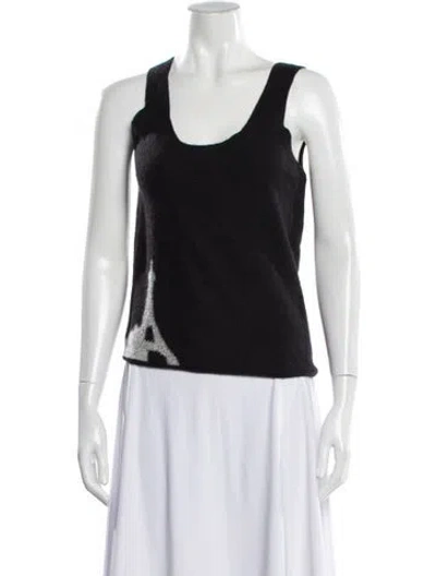 Pre-owned Sonia Rykiel Cashmere Scoop Neck Sweater In Black