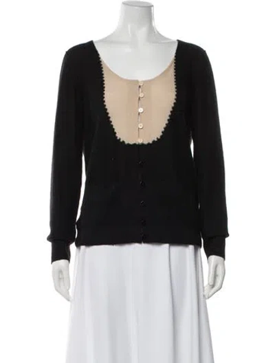 Pre-owned Sonia Rykiel Cashmere Scoop Neck Sweater In Black