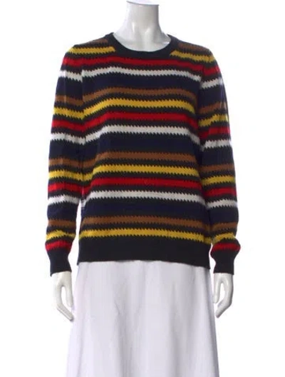 Pre-owned Sonia Rykiel Cashmere Striped Sweater In Black