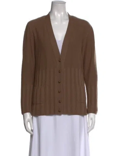 Pre-owned Sonia Rykiel Cashmere V-neck Sweater In Brown