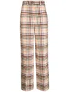 Sonia Rykiel Checked Felted Wool Straight-leg Trousers In Brown