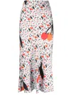 Sonia Rykiel Cherry-print Twill Midi Skirt In Blue