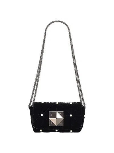 Sonia Rykiel Chic Velvet Mini Handbag For Women In Black