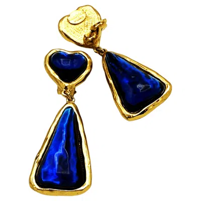 Pre-owned Sonia Rykiel Clip-on Earring By , Paris, Designed By R. Gossens Blue, 1980s In Multi