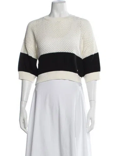 Pre-owned Sonia Rykiel Colorblock Pattern Crew Neck Sweater In Neutrals