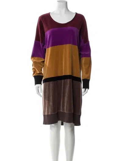 Pre-owned Sonia Rykiel Colorblock Pattern Knee-length Dress In Brown