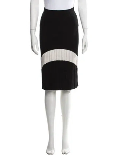 Pre-owned Sonia Rykiel Colorblock Pattern Midi Length Skirt In Black