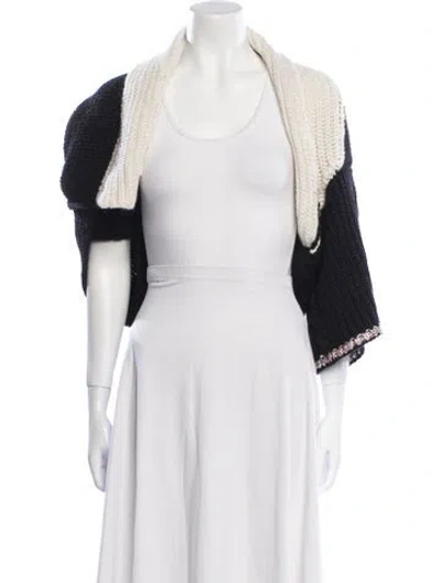 Pre-owned Sonia Rykiel Colorblock Pattern Scoop Neck Sweater In White