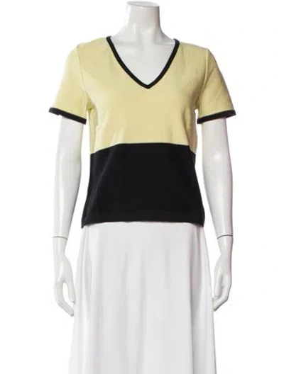 Pre-owned Sonia Rykiel Colorblock Pattern V-neck T-shirt In Multi