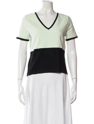 Pre-owned Sonia Rykiel Colorblock Pattern V-neck T-shirt In Multi