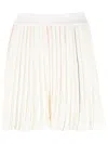 Sonia Rykiel Contrast-stripe Pleated Shorts In Neutrals