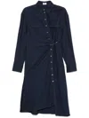 Sonia Rykiel Cotton Flannel Midi Dress In Blue