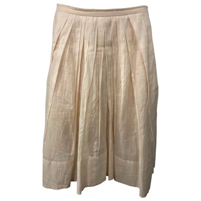 Pre-owned Sonia Rykiel Cream/ Ivory Cotton Ruffled Skirt, Size 38 In White