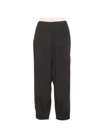 Pre-owned Sonia Rykiel Crepe Pleated Trousers In Black