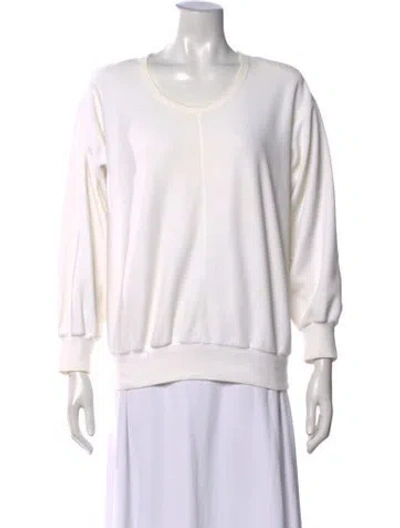 Pre-owned Sonia Rykiel Crew Neck Long Sleeve Sweatshirt In White