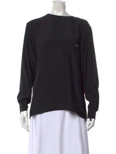 Pre-owned Sonia Rykiel Crew Neck Long Sleeve Top In Black