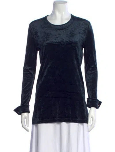 Pre-owned Sonia Rykiel Crew Neck Long Sleeve Top In Blue