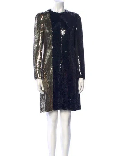 Pre-owned Sonia Rykiel Crew Neck Mini Dress In Black