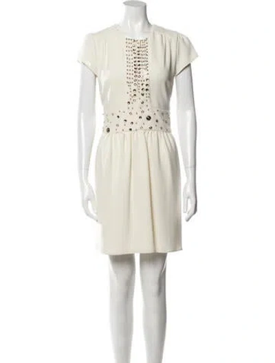 Pre-owned Sonia Rykiel Crew Neck Mini Dress In Neutral