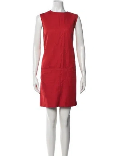 Pre-owned Sonia Rykiel Crew Neck Mini Dress In Red