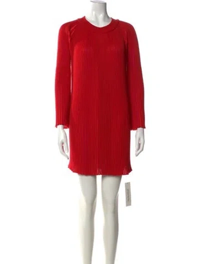 Pre-owned Sonia Rykiel Crew Neck Mini Dress In Red
