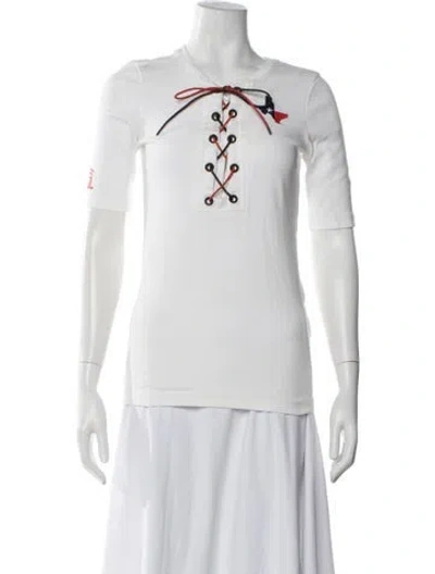 Pre-owned Sonia Rykiel Crew Neck Short Sleeve T-shirt In White