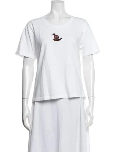 Pre-owned Sonia Rykiel Crew Neck Short Sleeve T-shirt In White
