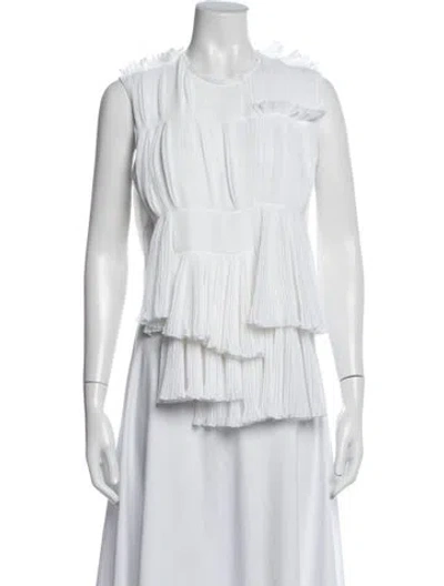 Pre-owned Sonia Rykiel Crew Neck Sleeveless Blouse In White