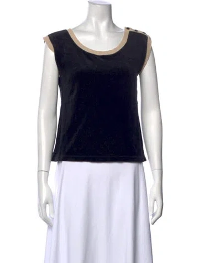 Pre-owned Sonia Rykiel Crew Neck Sleeveless Top In Black