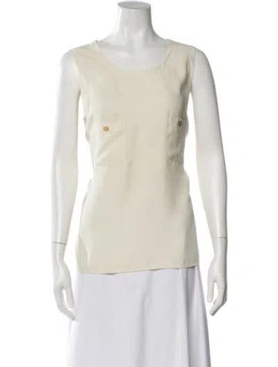 Pre-owned Sonia Rykiel Crew Neck Sleeveless Top In Neutral