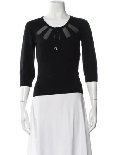 Pre-owned Sonia Rykiel Crew Neck Sweater In Black