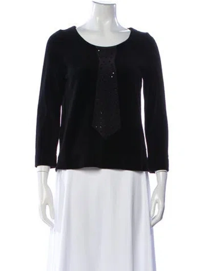 Pre-owned Sonia Rykiel Crew Neck Three-quarter Sleeve Top In Black