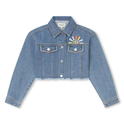 Sonia Rykiel Kids' Cropped Denim Jacket In Light Blue