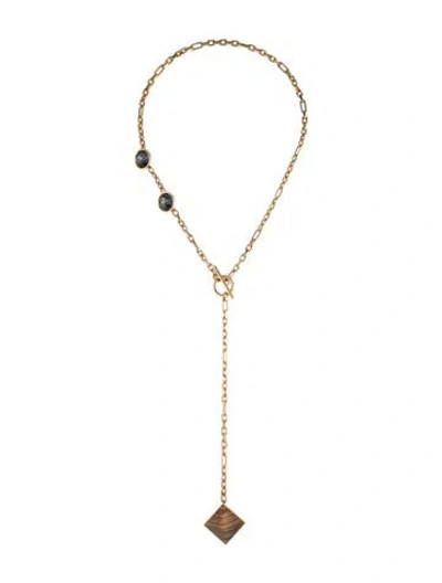 Pre-owned Sonia Rykiel Crystal & Resin Lavilier Pendand Necklace, 27.5" In Multi