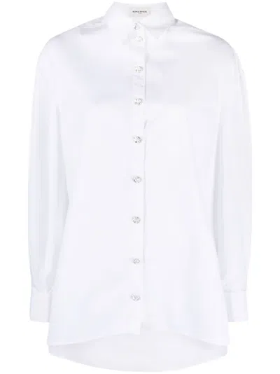 Sonia Rykiel Crystal-buttons Poplin Shirt In White