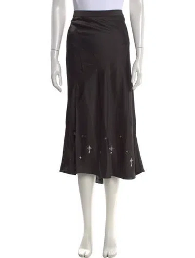 Pre-owned Sonia Rykiel Crystal Embellishments Midi Length Skirt In Black
