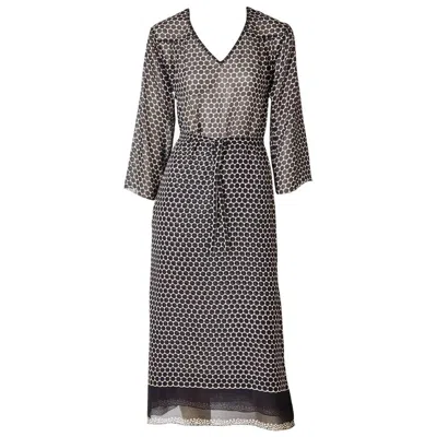 Pre-owned Sonia Rykiel Dot Pattern Chiffon Shift In Black