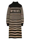 Sonia Rykiel Enfant Striped Turtleneck Dress In Black