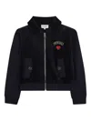Sonia Rykiel Enfant Collar Zip-up Jacket In Black