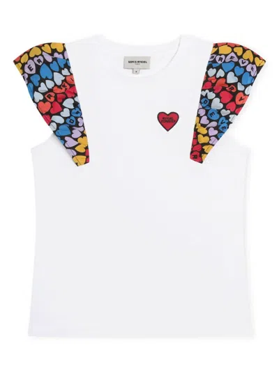 Sonia Rykiel Enfant Kids' Colour-block Panelled Cotton T-shirt In White