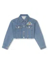 Sonia Rykiel Enfant Cropped Denim Jacket In Blue