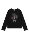 Sonia Rykiel Enfant Eiffel Tower-print Cotton T-shirt In Black
