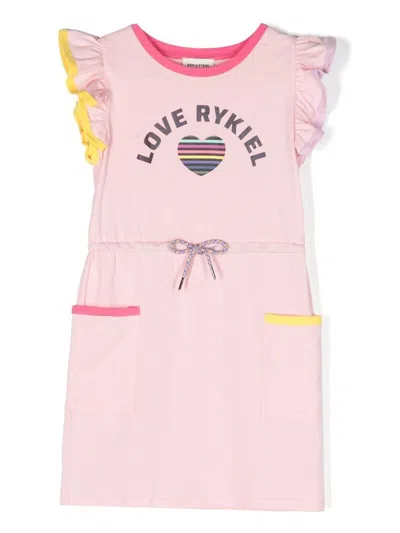 Sonia Rykiel Enfant Kids' Fancy Ruffle-sleeve Dress In Pink