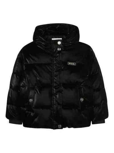 Sonia Rykiel Enfant Kids' Hooded Puffer Jacket In Black