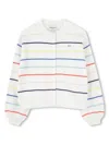 Sonia Rykiel Enfant Horizontal Stripe Cardigan In White