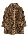 Sonia Rykiel Enfant Leopard-print Faux-fur Coat In Brown
