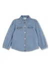 Sonia Rykiel Enfant Logo-embroidered Denim Shirt In Blue