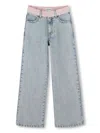 Sonia Rykiel Enfant Logo-embroidered Straight Jeans In Blue