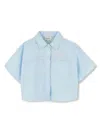 Sonia Rykiel Enfant Logo-embroidery Short-sleeved Shirt In Blue
